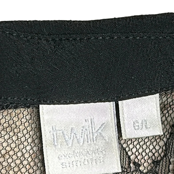 Simons Twik sheer ,lace dress,fray,lined,bow,shirt collar,Colorblock,multi media - Picture 16 of 16